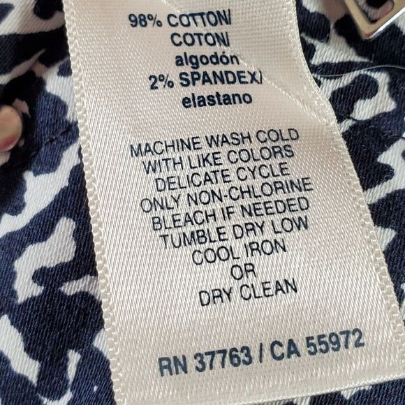 🔹️NWT Rafaella Blue & White Print Slim Cropped Ankle Pants Size 6/28 - Picture 7 of 8